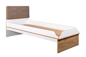 FIFI jednolůžková postel, bílá/dub zlatý